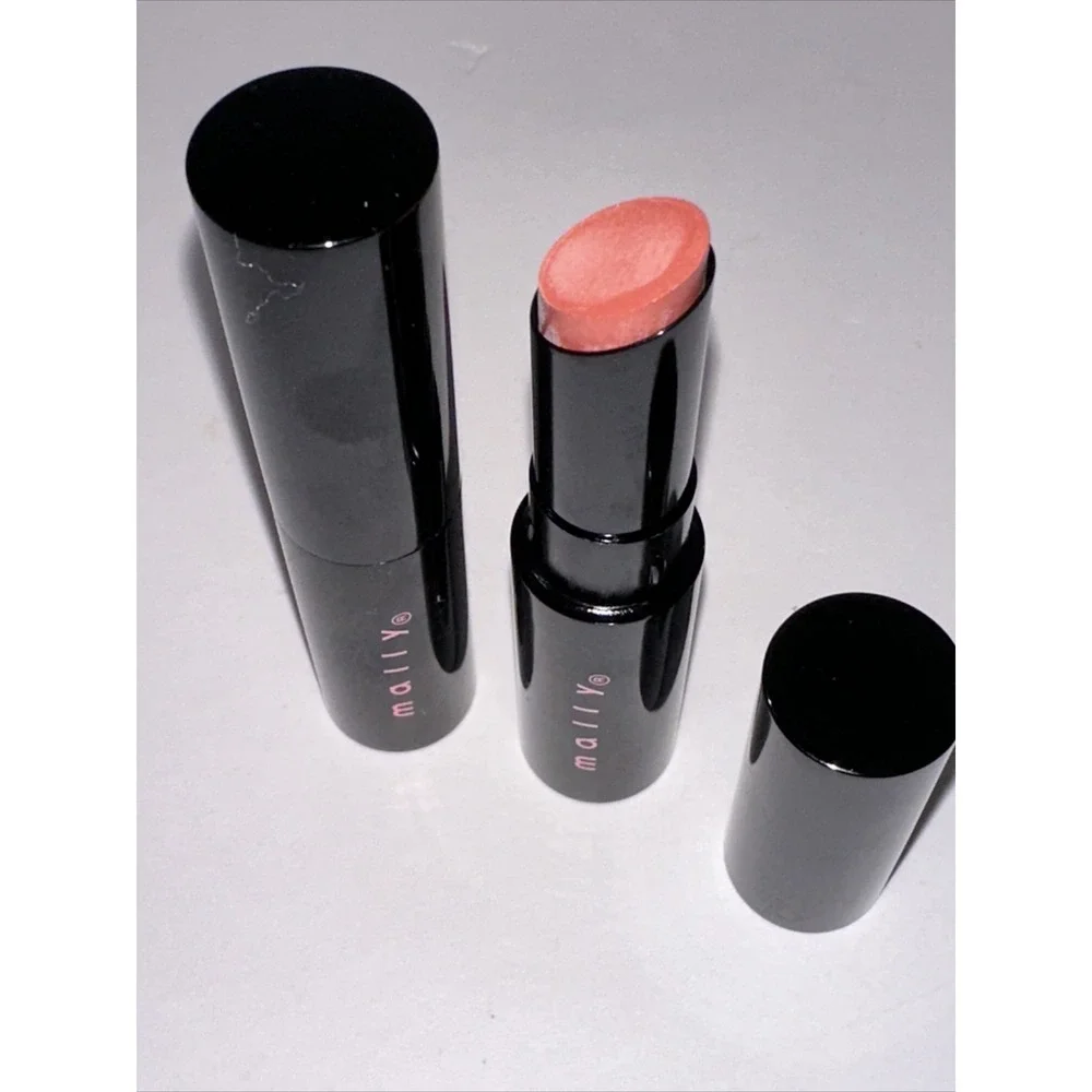 Mally Beauty Ultra Chic Lipstick PLAYFUL Shimmer Peach Pink Lot of 2 Tubes New